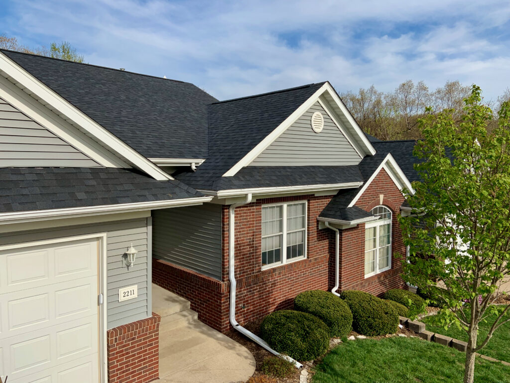 Completed residential roof installed and maintained by roofing experts